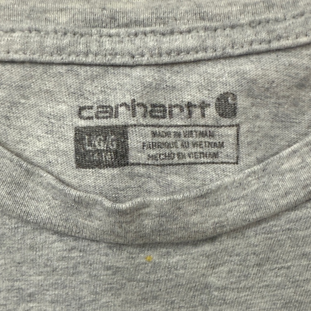 Carhartt Gray Short Sleeve Pocket Tee with Logo Patch - Picture 4 of 4